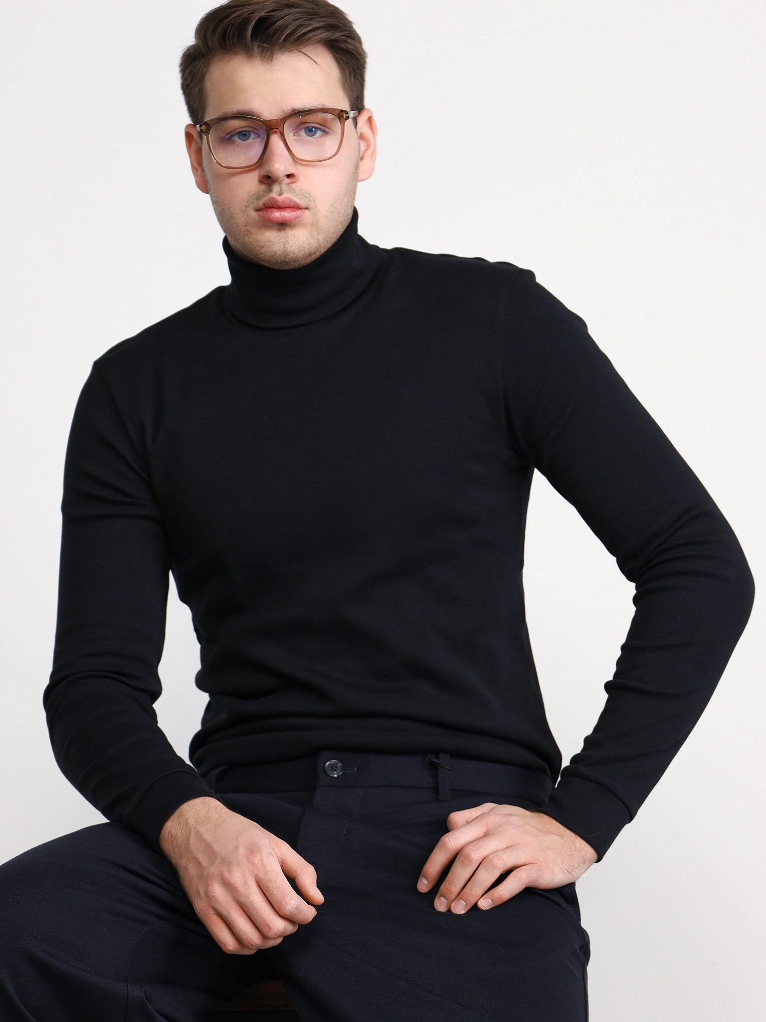 Водолазка черного цвета из хлопка